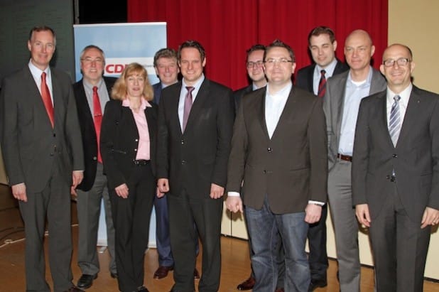 Auf dem Foto von links nach rechts: Dr. Matthias Heider, Detlef Seidel, Christel Voßbeck-Kayser, Uwe Scholz ,Thorsten Schick, Matthias Eggers, Marco Voge, Martin Gropengießer, Udo Kritschker und Ralf Schwarzkopf (Foto: CDU Kreisverband Mark).