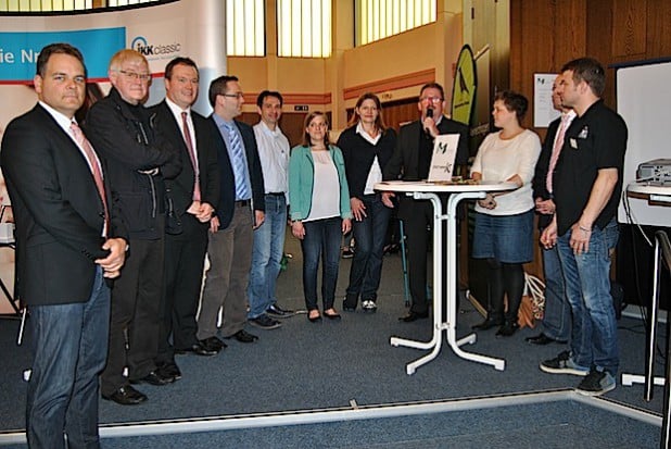 Das Veranstalterteam zusammen mit Bürgermeister Erhard Pierlings (am Mikrofon) - Fotos: Sven Oliver Rüsche