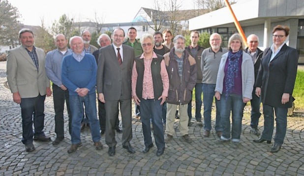 Die 19 ehrenamtlichen Landschaftswächter trafen sich zum Ehrfahrungsaustausch im Kreishaus (Foto: Hendrik Klein/Märkischer Kreis).