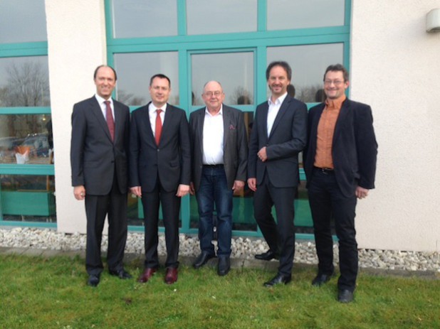 Von links: Georg Guntermann, Thilo Rentschler, Prof. Dr. Hüttemann, Hubertus Schmidt und Thomas Bernard (Foto: Deutscher Heilstollenverband).