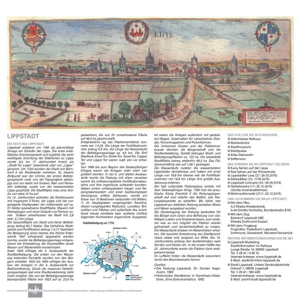 Informationen über Lippstadt im Denkmalkalender 2015 (Quelle: Stadt Lippstadt).