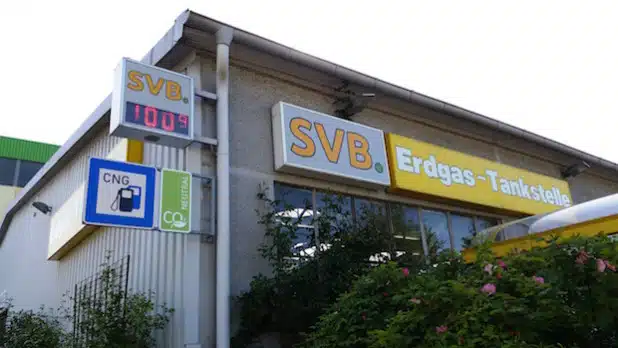 Die SVB-Erdgastankstelle an der Morleystraße bietet ab sofort ausschlißelich CO2-neutrales Erdgas an (Foto: Siegener Versorgungsbetriebe).