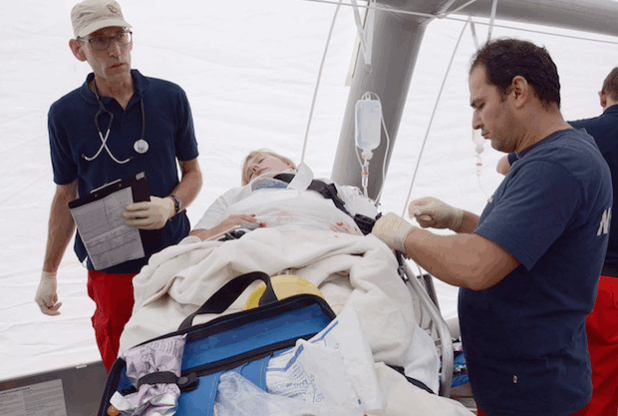 In den Zelten wurden die Patienten behandelt (Foto: Simone Langhammer/Märkischer Kreis).