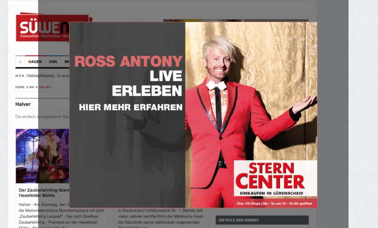 Ross Antony besucht am kommenden Wochenende das Sterncenter in Lüdenscheid.