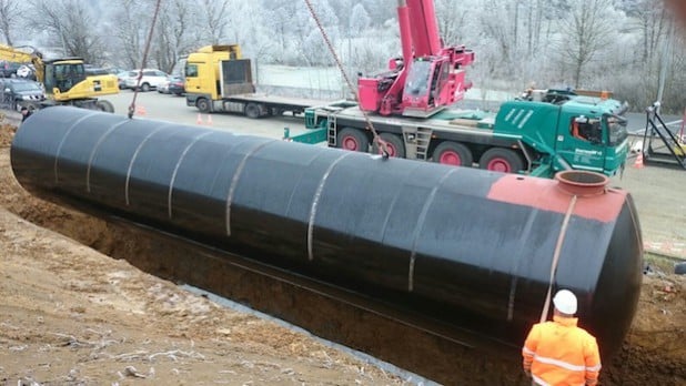 Zwei Löschwassertanks wurden in Wahlbach eingegraben, um die Löschwasserversorgung im Ernstfall zu sichern. Quelle: GEMEINDE BURBACH