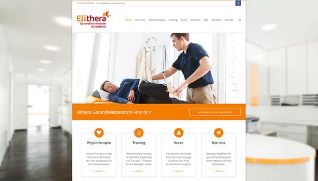 Neue Webseite des Elithera Gesundheitszentrum Attendorn