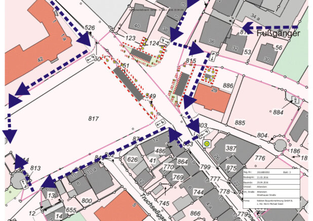 Umleitungsplan für Fußgänger - Quelle: Hansestadt Attendorn