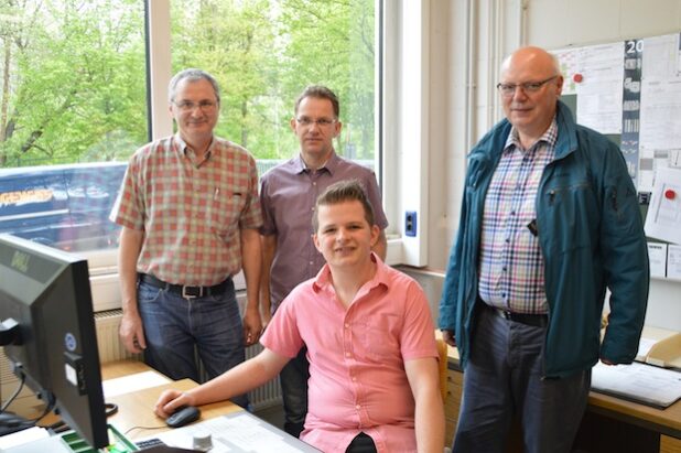 v..l. Michael Lütticke, , Reiner Hesmert, Andre Völker (sitzend), Günter Rotthoff. Quelle: Werthmann-Werkstätten