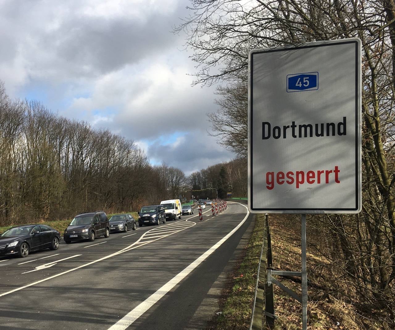 Autobahn 45 gesperrt